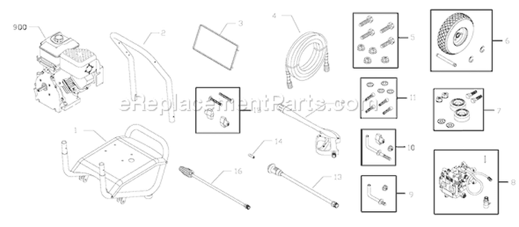 Page A Diagram and Parts List for 020220-0  Briggs and Stratton Pressure Washer
